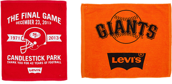 Levi Stadium & Candlestick Park Giants & 49er’s Commemorative Rally Towels