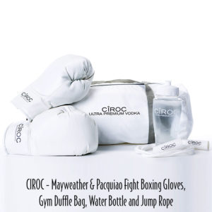1-4 - CIROC Mayweather & Pacquiao Fight & Party Merch Boxing Gloves, Gym Duffle Bag, Water Bottle and Jump Rope