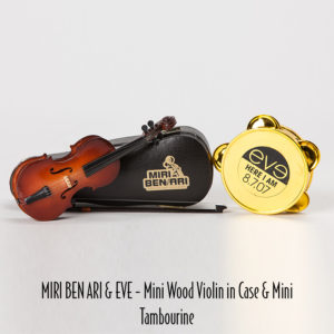 2-84 Mini Wood Violin in Case & Mini Tambourine